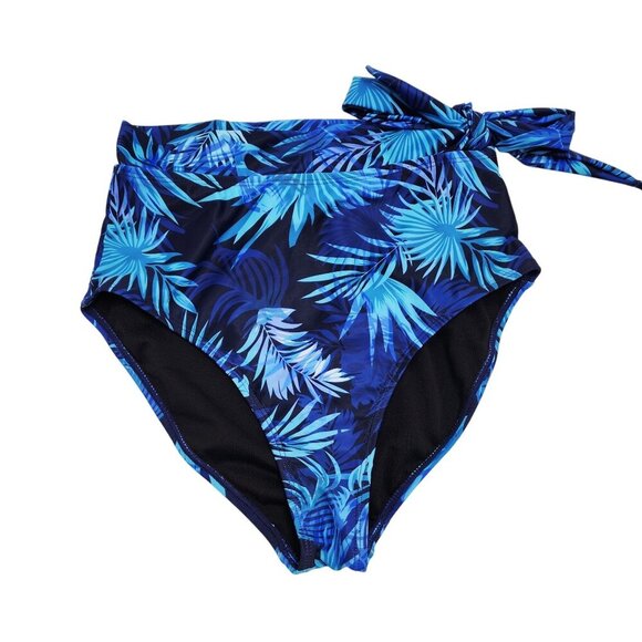 Womens Navy  Tropical High Waisted Bikini Set Adjustable Straps Size S  Dokotoo - Picture 9 of 9